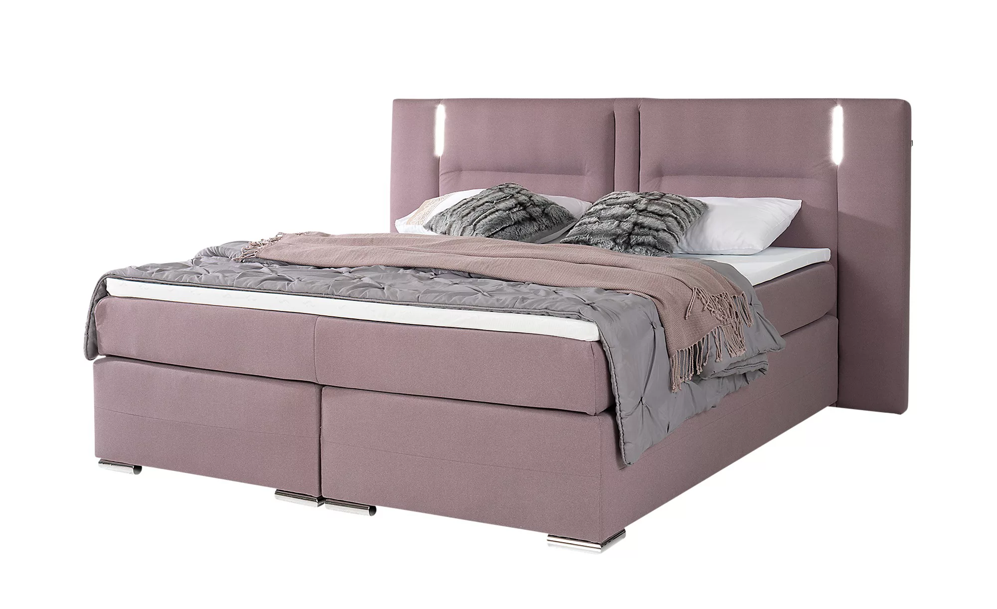 Boxspringbett  Aston ¦ rosa/pink ¦ Maße (cm): B: 233 H: 120 Betten > Boxspr günstig online kaufen