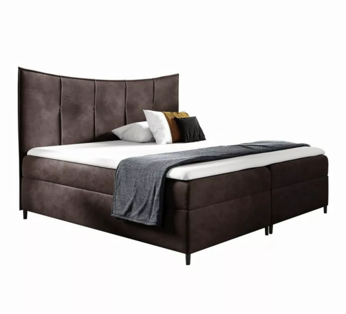 Furnix Boxspringbett GAMMI 140x200 mit 2 Bettkasten & Topper & Zierfüßen Au günstig online kaufen