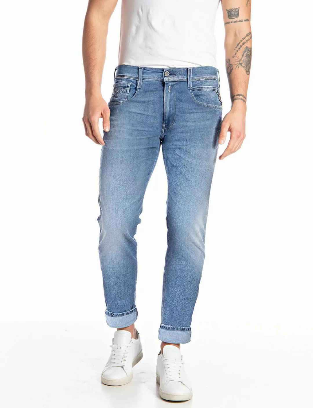 Replay Herren Jeans ANBASS - Slim Fit - Blau - Light Blue Denim günstig online kaufen