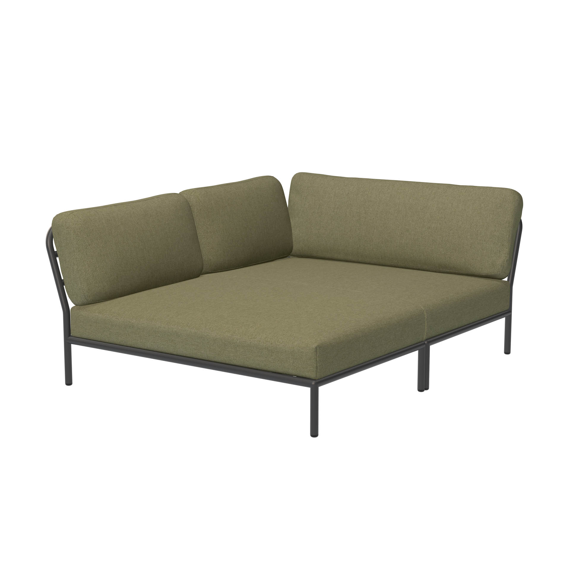 LEVEL Outdoor Eck-Sofa Lounge-Modul 5 Blattgrün Dunkelgrau Links günstig online kaufen