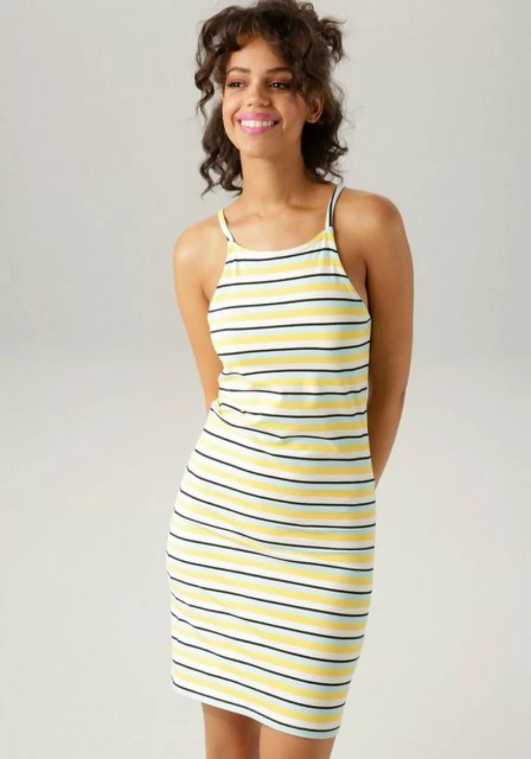 Aniston CASUAL Sommerkleid Marine-Look oder bunt gestreift - du hast die Wa günstig online kaufen