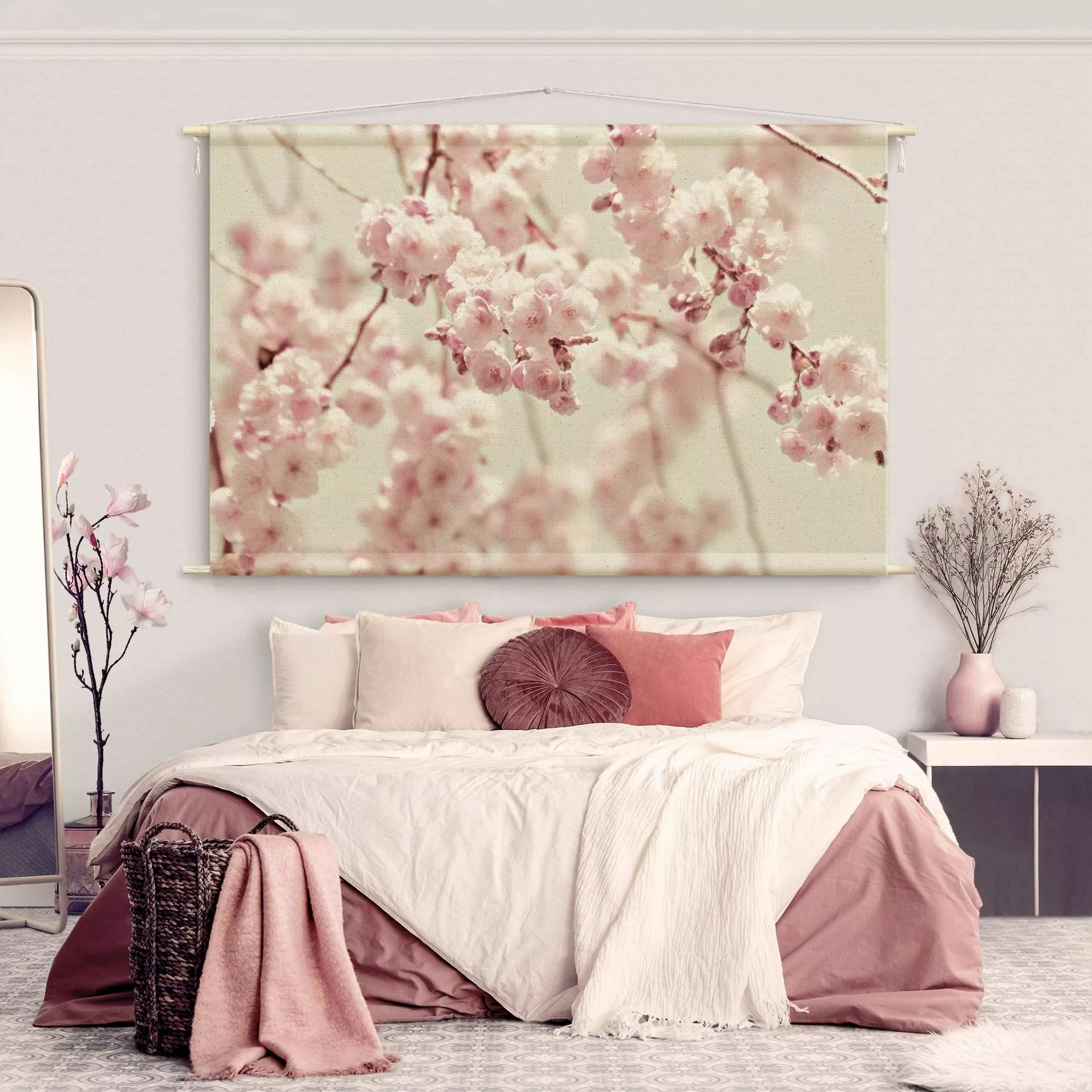 Wandteppich Kirschblütentanz günstig online kaufen