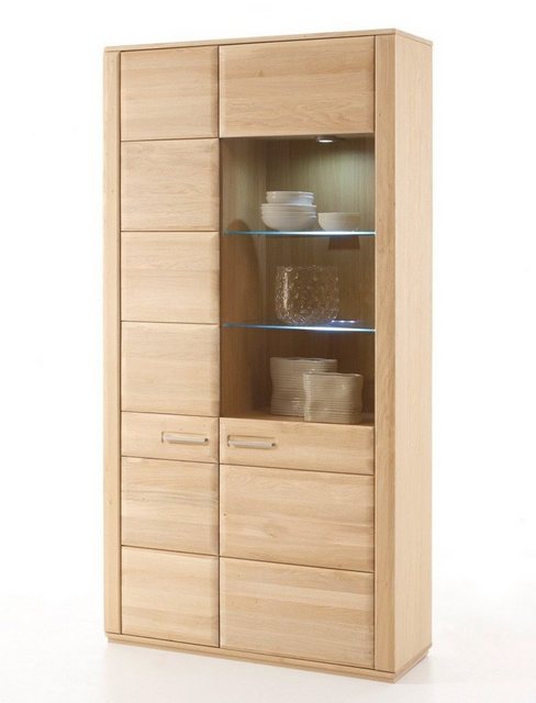 expendio Vitrine Senta 5 Eiche bianco teilmassiv 107x209x38 vormontiert mit günstig online kaufen