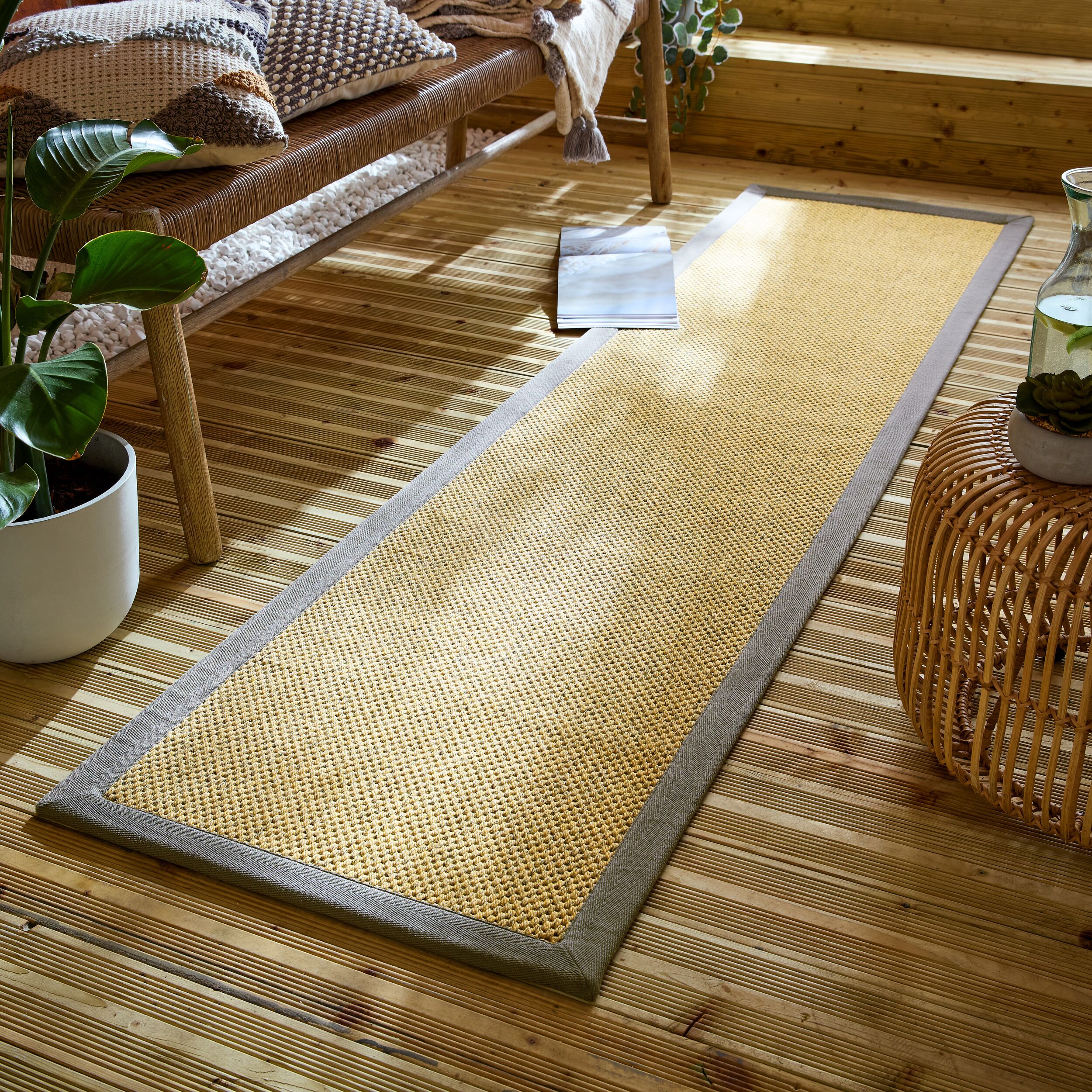 FLAIR RUGS Teppich »Sisal Look«, rechteckig, 6 mm Höhe, Sisal Look Border I günstig online kaufen