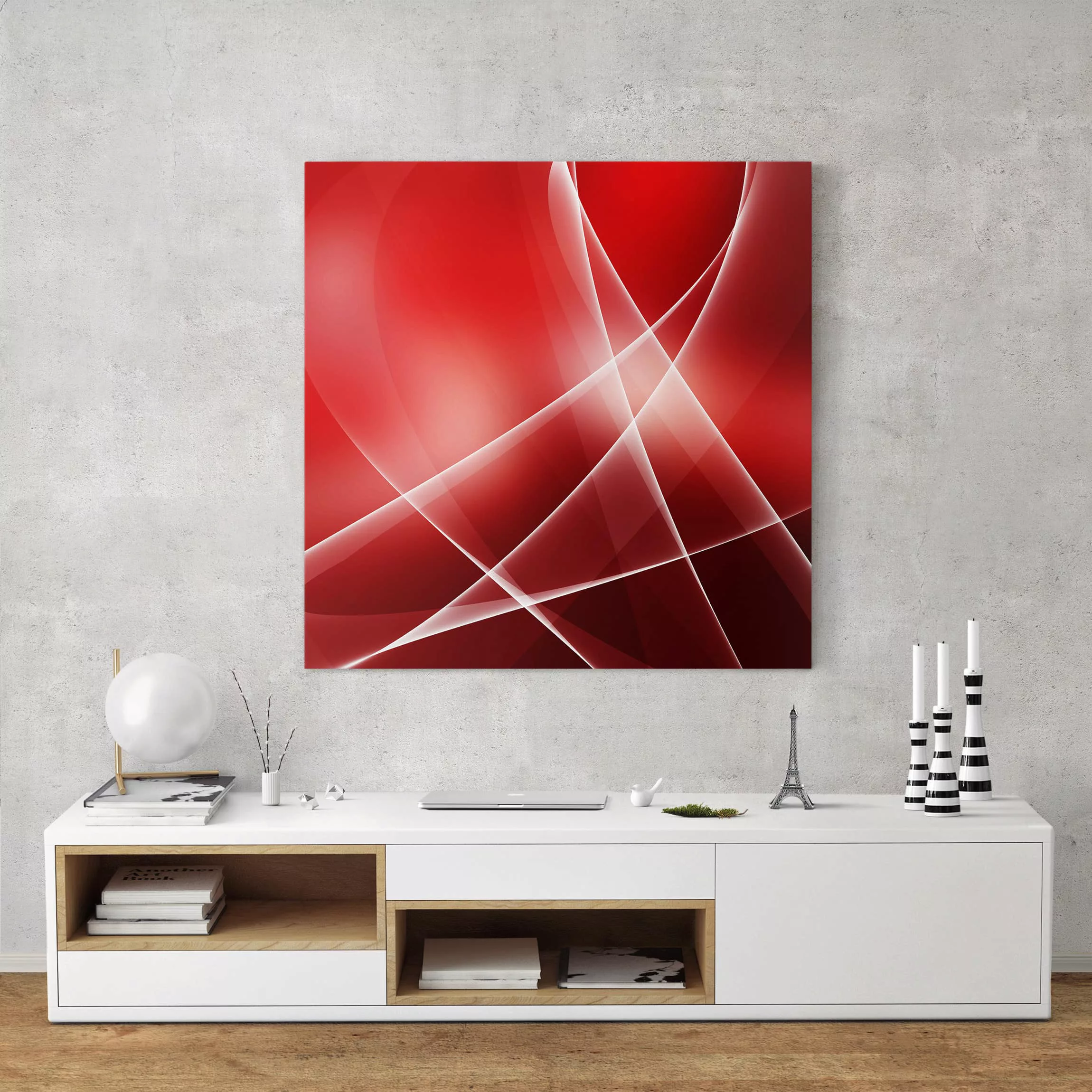 Leinwandbild Abstrakt - Quadrat Red Heat günstig online kaufen