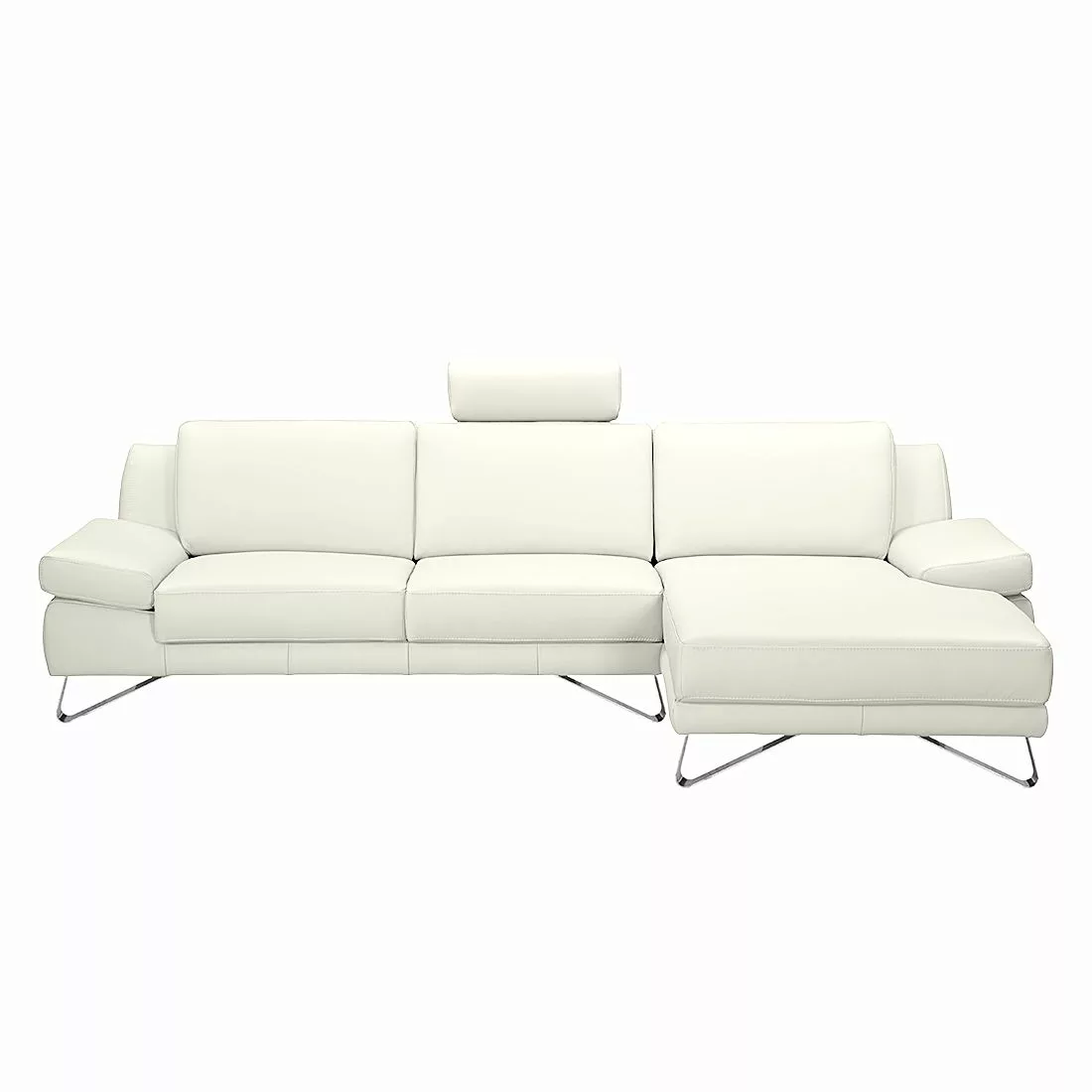 home24 loftscape Ecksofa Silvano 2,5-Sitzer Weiß Kunstleder 281x81x162 cm ( günstig online kaufen