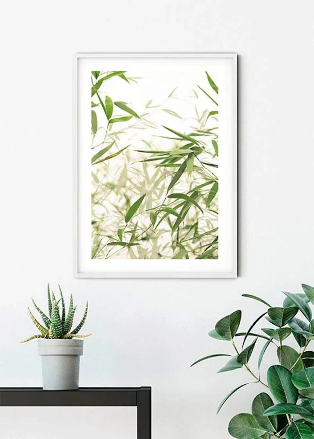 Komar Poster "Bamboo Leaves", Pflanzen-Blätter, (1 St.), Kinderzimmer, Schl günstig online kaufen