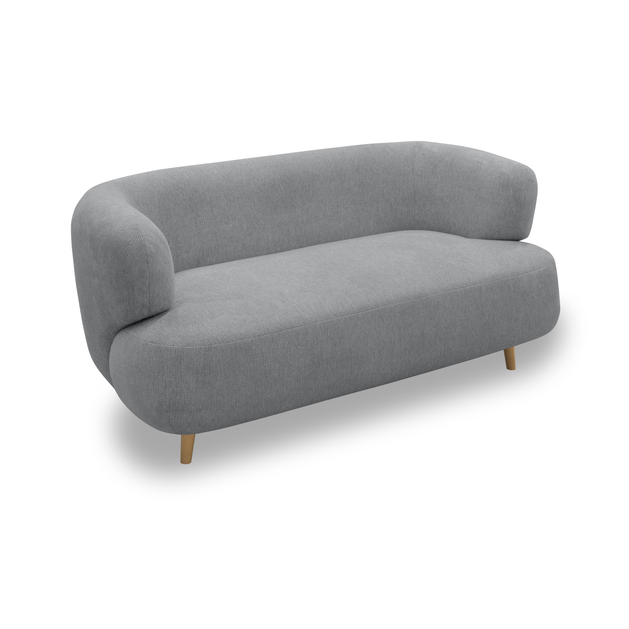 Sofa 800014, 2-Sitzer, runde Ecken, Holzfüße Eiche, 2er Couch, 86 x 73 x 16 günstig online kaufen