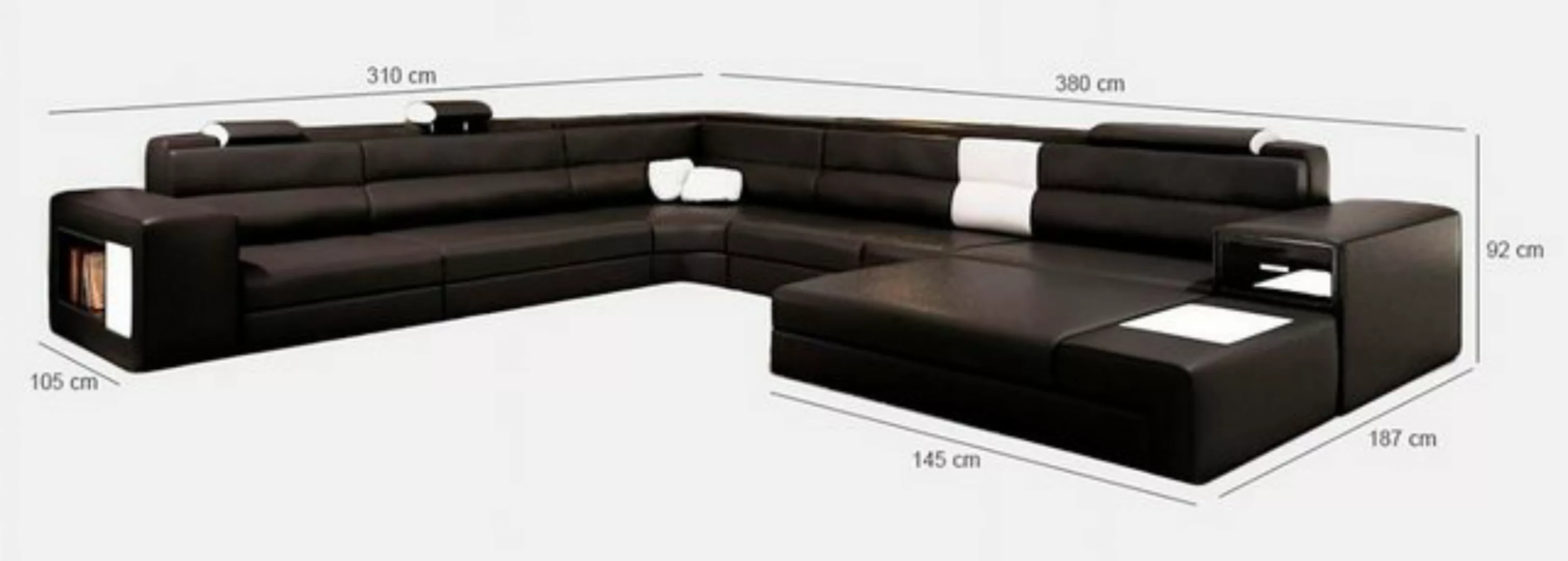 JVmoebel Ecksofa Ledersofa XXL Wohnlandschaft Ecksofa Bigsofa Design Couch günstig online kaufen