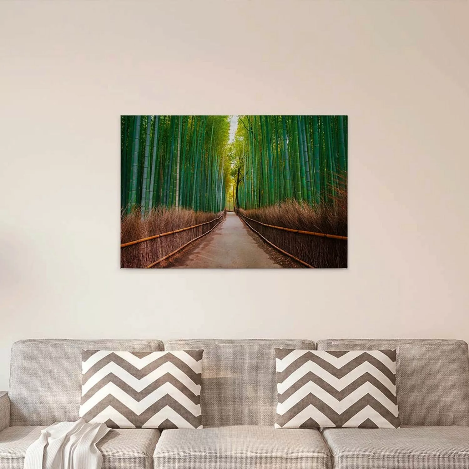 Bricoflor Bambus Leinwand Mit Wald Motiv Canvas Leinwandbild Im Querformat günstig online kaufen