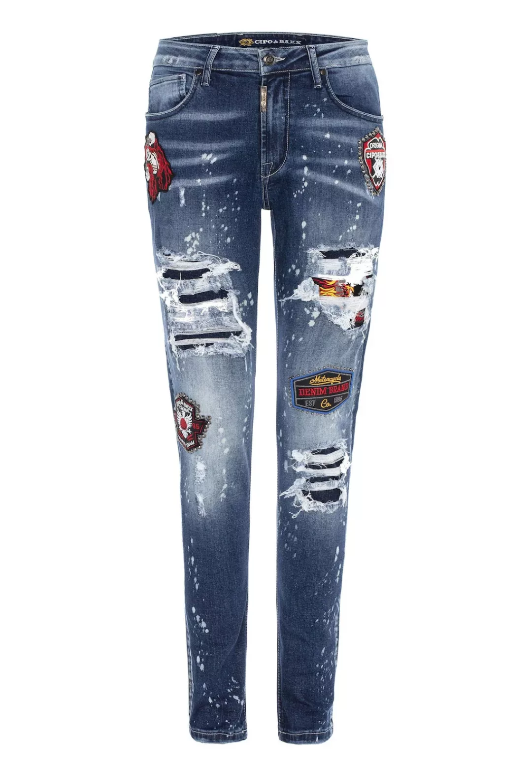 Cipo & Baxx Straight-Jeans "DENIM", bequeme Jeans im angesagten Patchwork-S günstig online kaufen