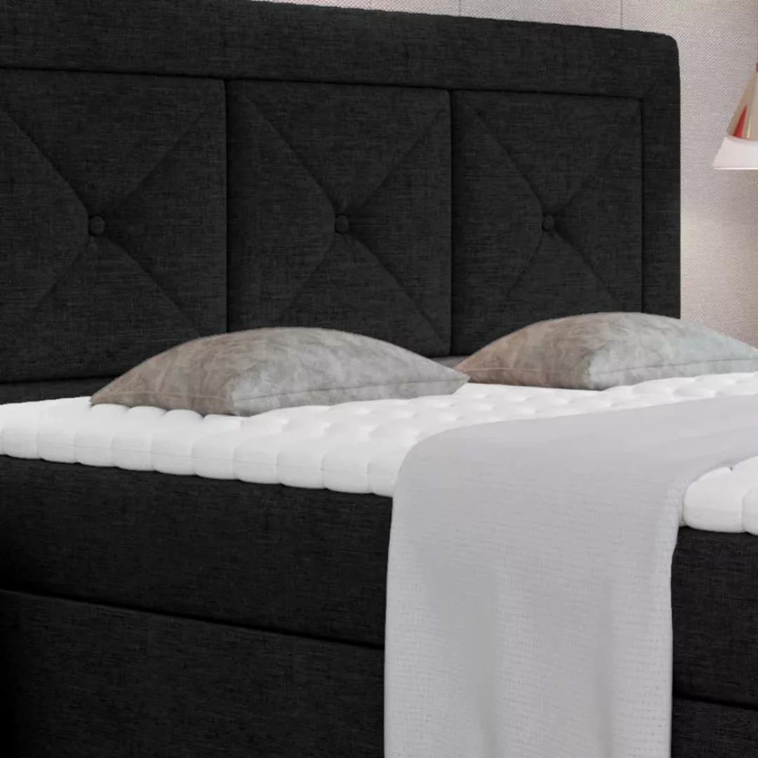 Polsterbett Doppelbett in Schwarzbraun mit Bettkasten günstig online kaufen