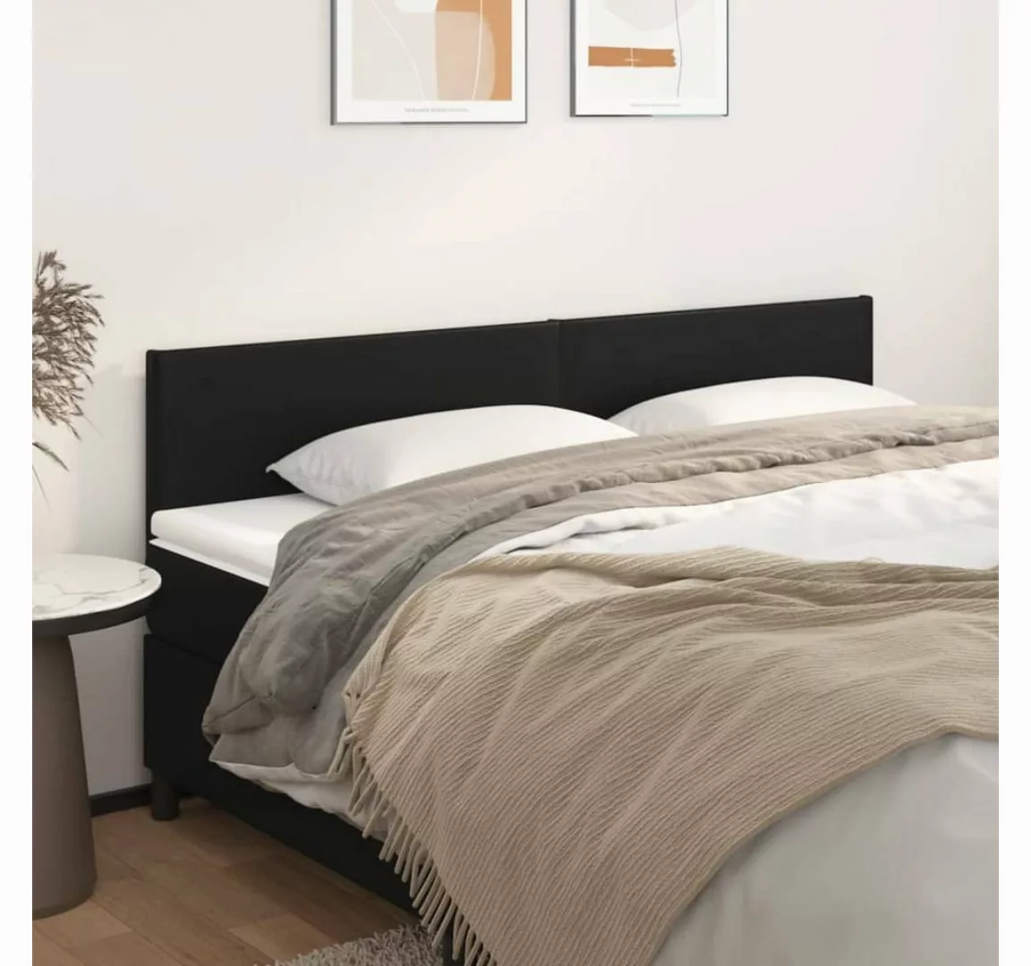 vidaXL Bett, Kopfteile 2 Stk. Schwarz 90x5x78/88 cm Kunstleder günstig online kaufen