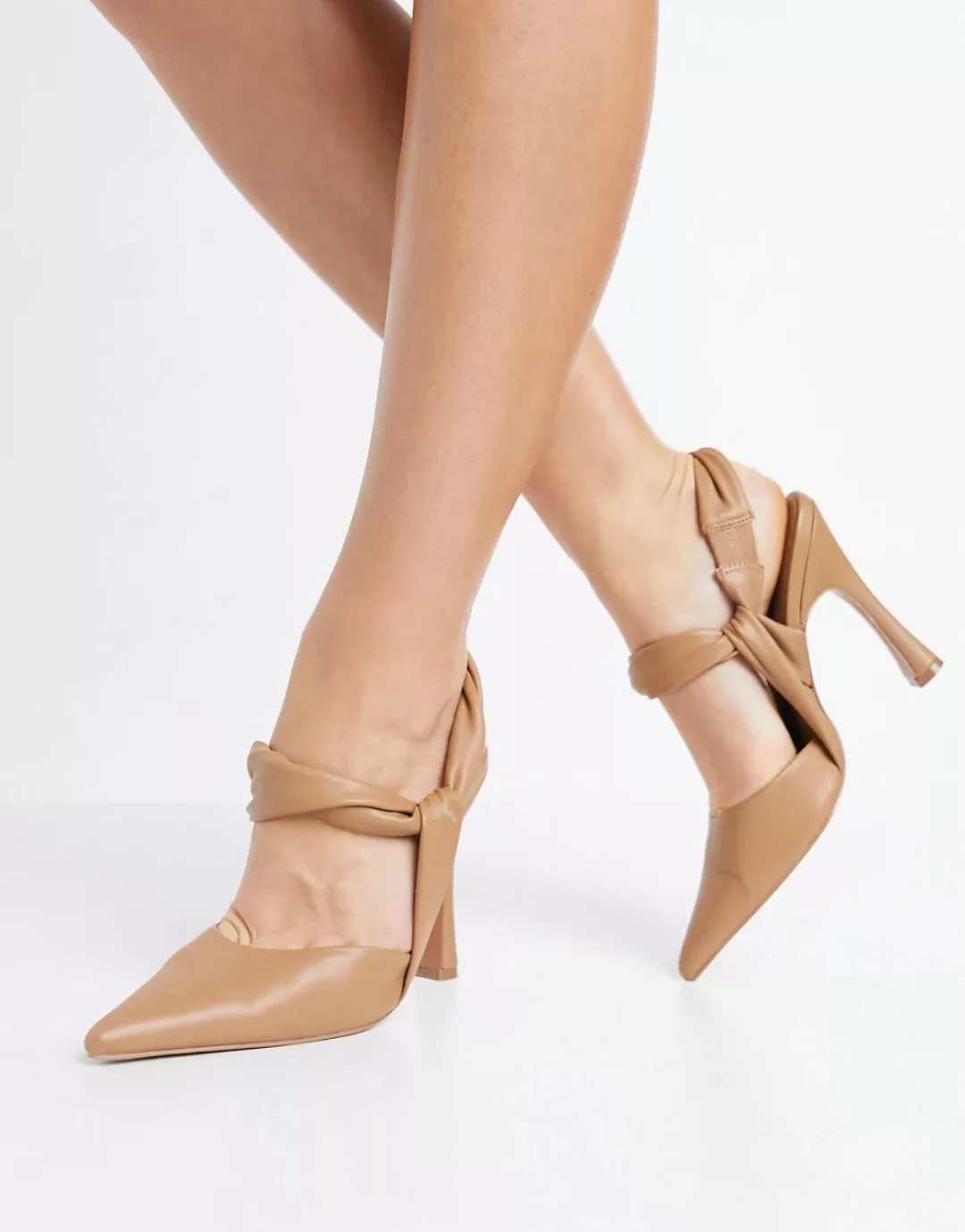 ASOS DESIGN – Peppermint – Riemchenpumps in Camel-Neutral günstig online kaufen