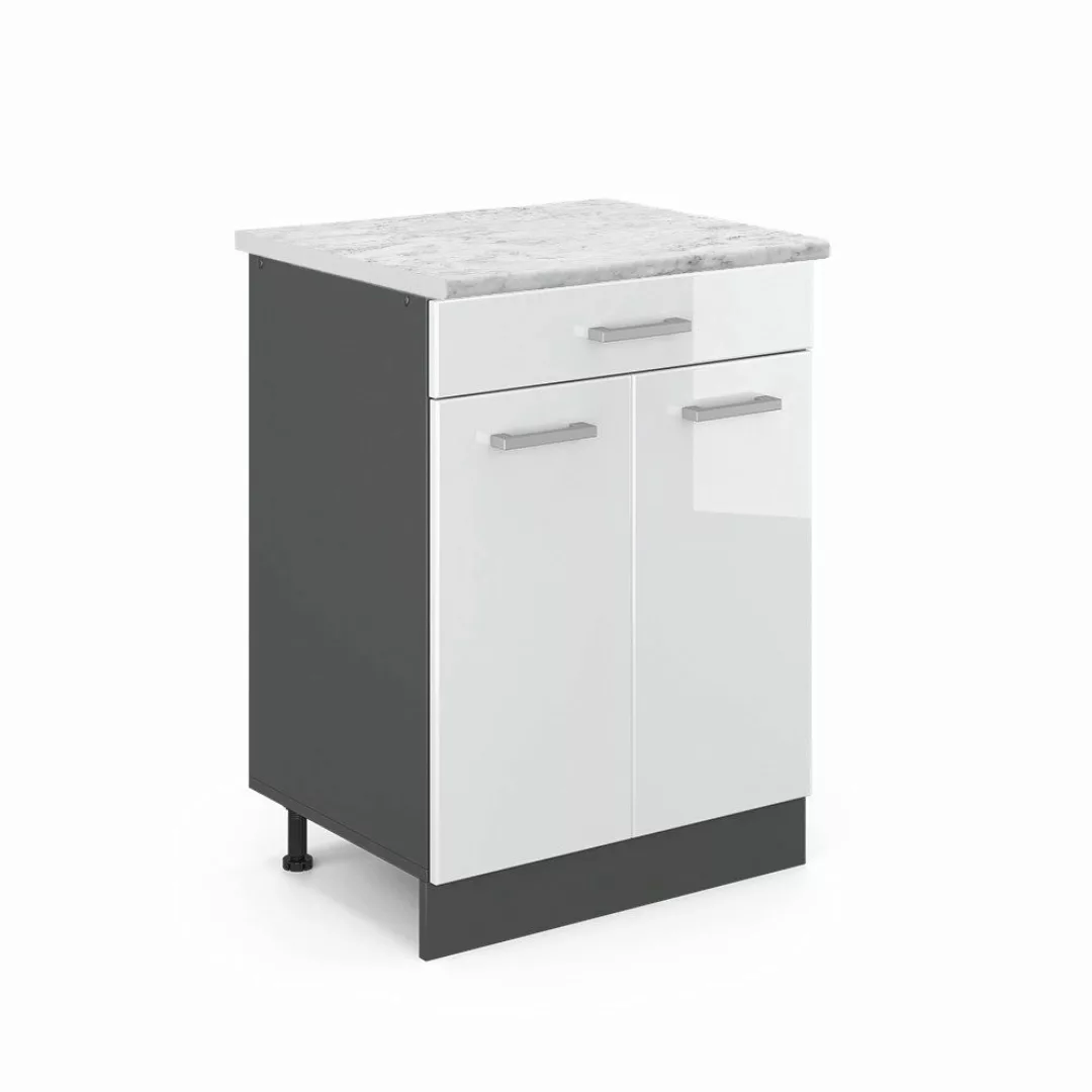 Vicco Unterschrank R-Line, Weiß Hochglanz/Anthrazit, 60 günstig online kaufen