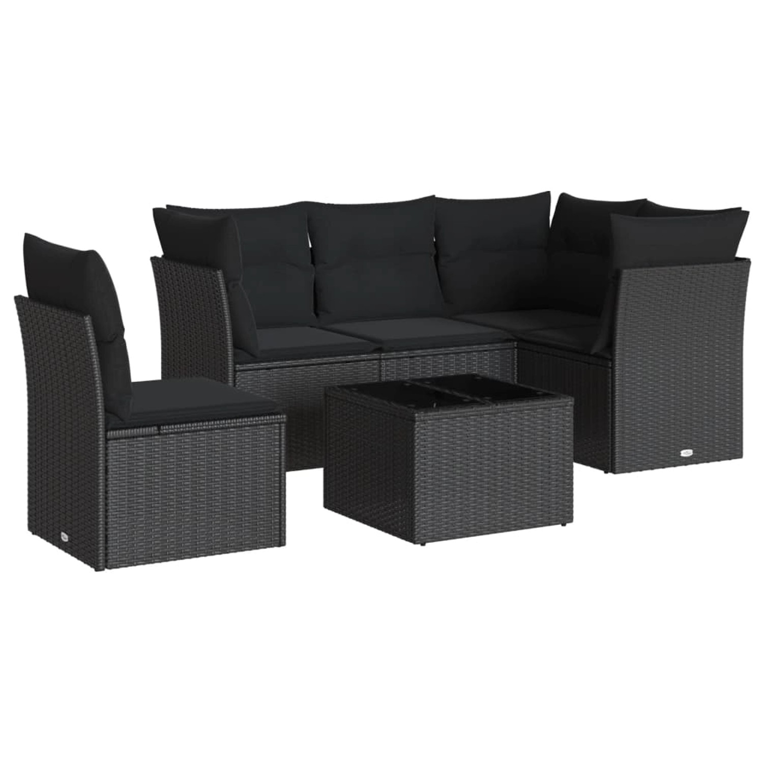 vidaXL 6-tlg Garten-Sofagarnitur mit Kissen Schwarz Poly Rattan Modell 78 günstig online kaufen