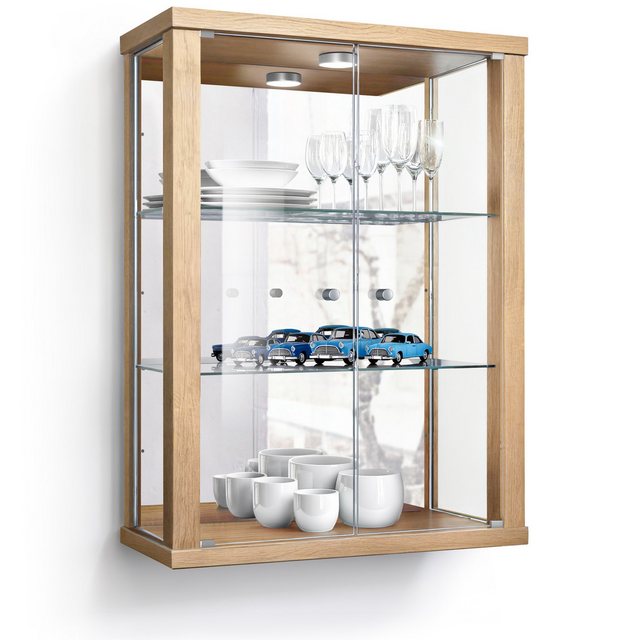 VR-Wohnideen Hängevitrine C1013 (Glasvitrine (80x60x20 cm) mit 2 Glastüren) günstig online kaufen