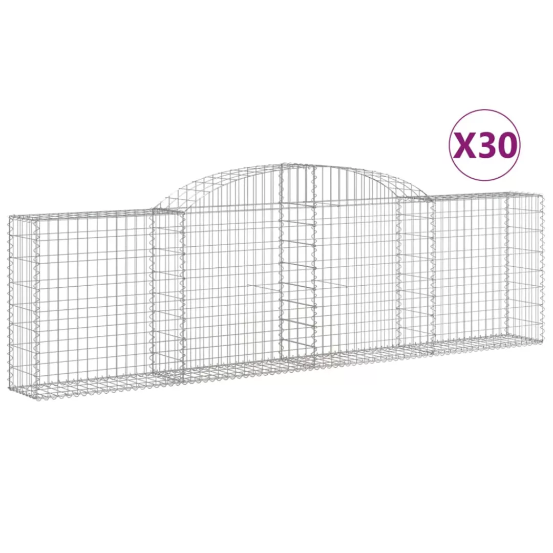 Vidaxl Gabionen Mit Hochbogen 30 Stk. 300x30x80/100cm Verzinktes Eisen günstig online kaufen