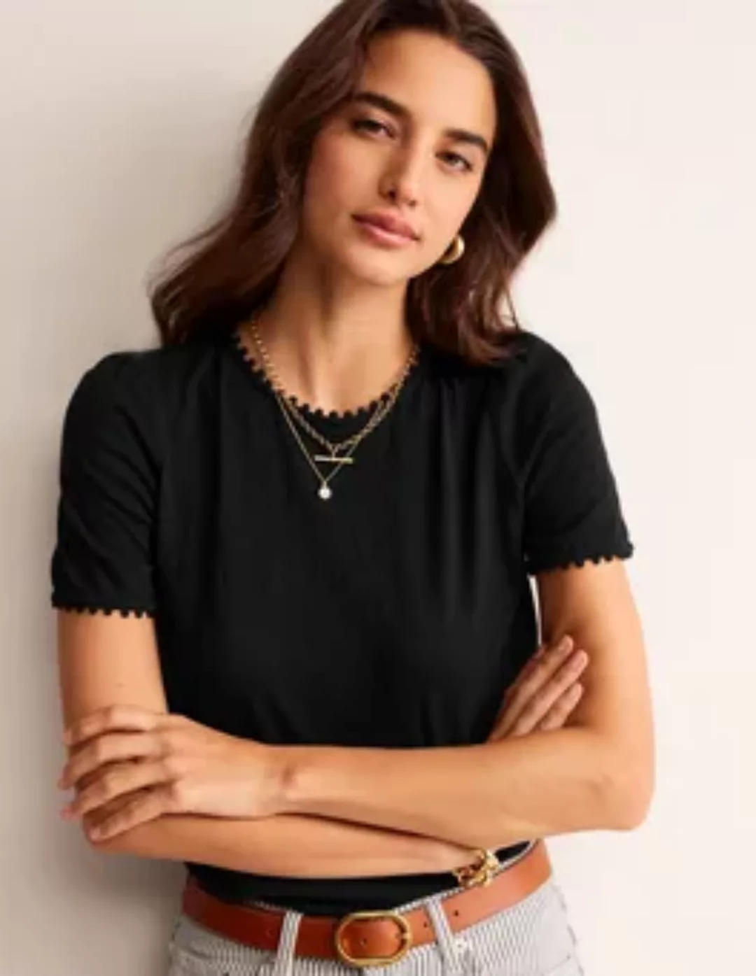 Ali T-Shirt aus Jersey Damen Boden, Schwarz günstig online kaufen