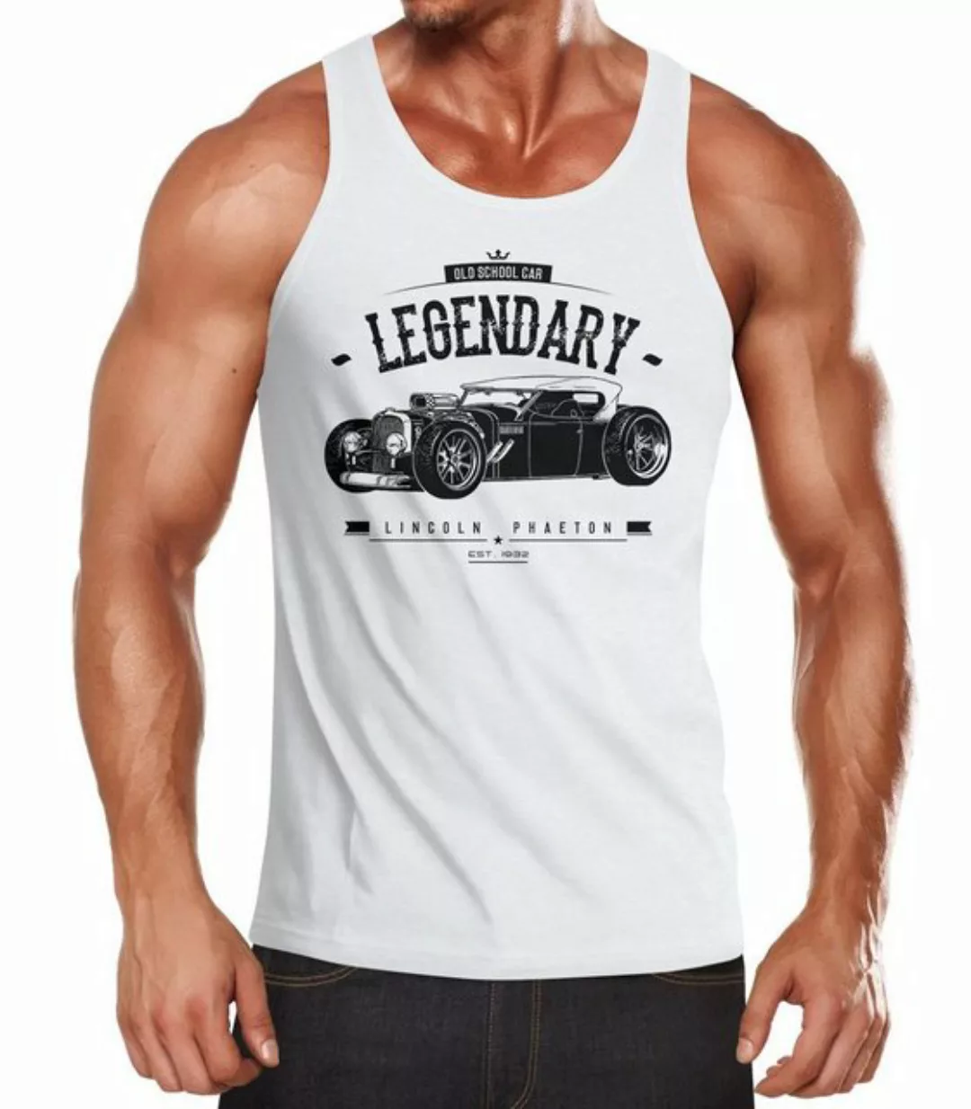 MoonWorks Tanktop Herren Tanktop Hot Rod Retro Auto Car Oldschool Rockabill günstig online kaufen