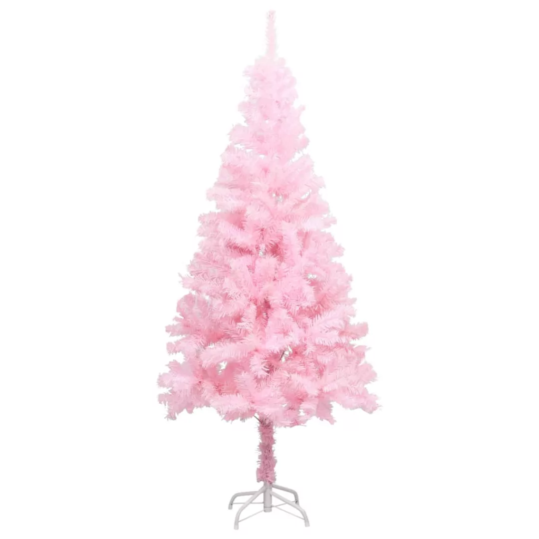 Künstlicher Weihnachtsbaum Mit Leds & Schmuck Rosa 150 Cm Pvc günstig online kaufen