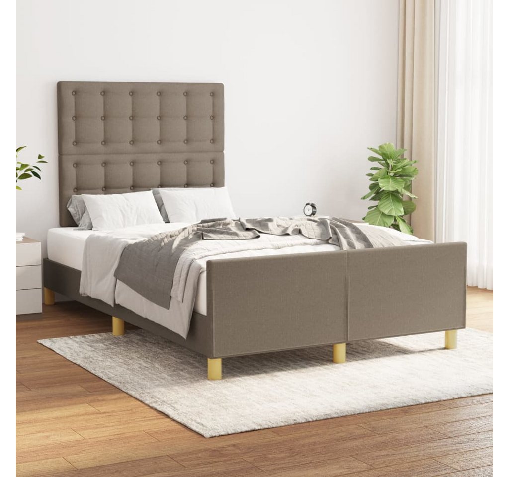 vidaXL Bettgestell Bettrahmen mit Kopfteil Taupe 120x200 cm Stoff Bett Bett günstig online kaufen