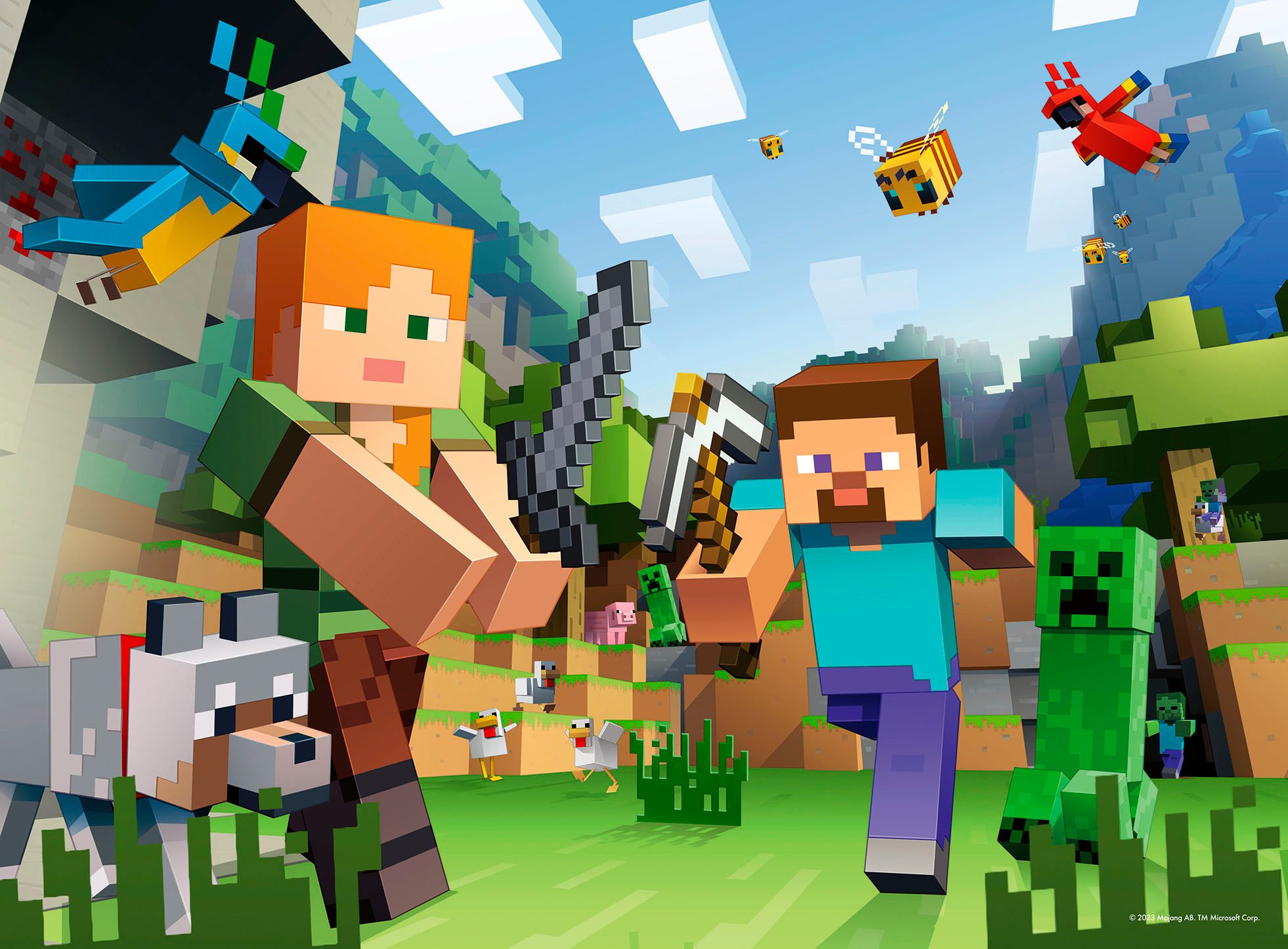Ravensburger Puzzle Minecraft, Steve und Alex, günstig online kaufen