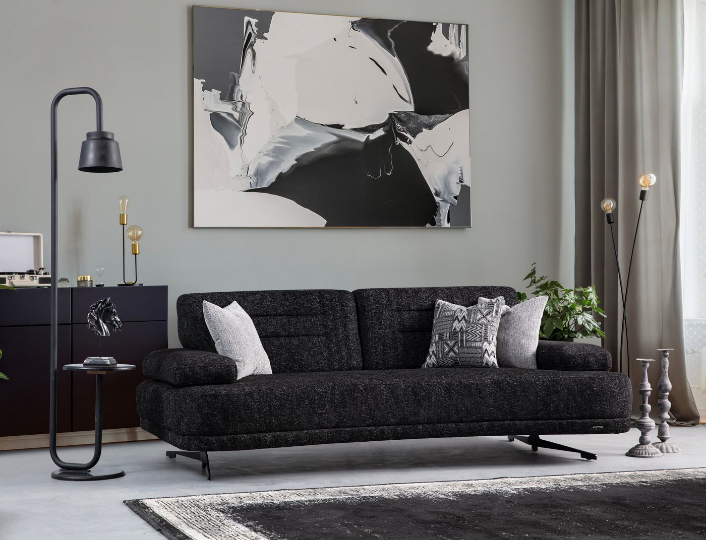 Villa Möbel Sofa Onyx, 1 Stk. 3-Sitzer, Hand Made Quality, pflegeleichter S günstig online kaufen
