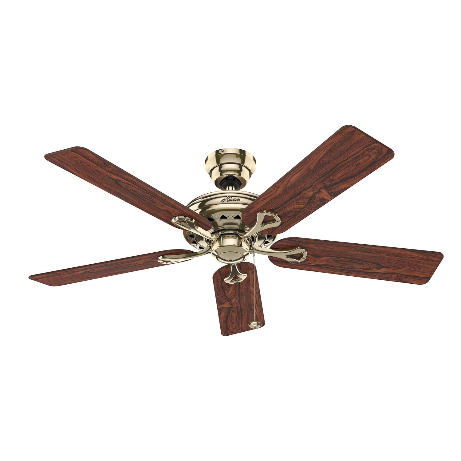 HUNTER FANS Deckenventilator Savoy 132 cm Messing poliert mit Zugkette günstig online kaufen