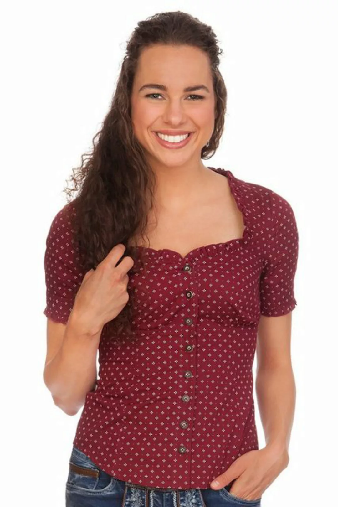 MarJo Trachtenbluse Trachtenbluse - NENITA-BRENDA - bordeaux günstig online kaufen