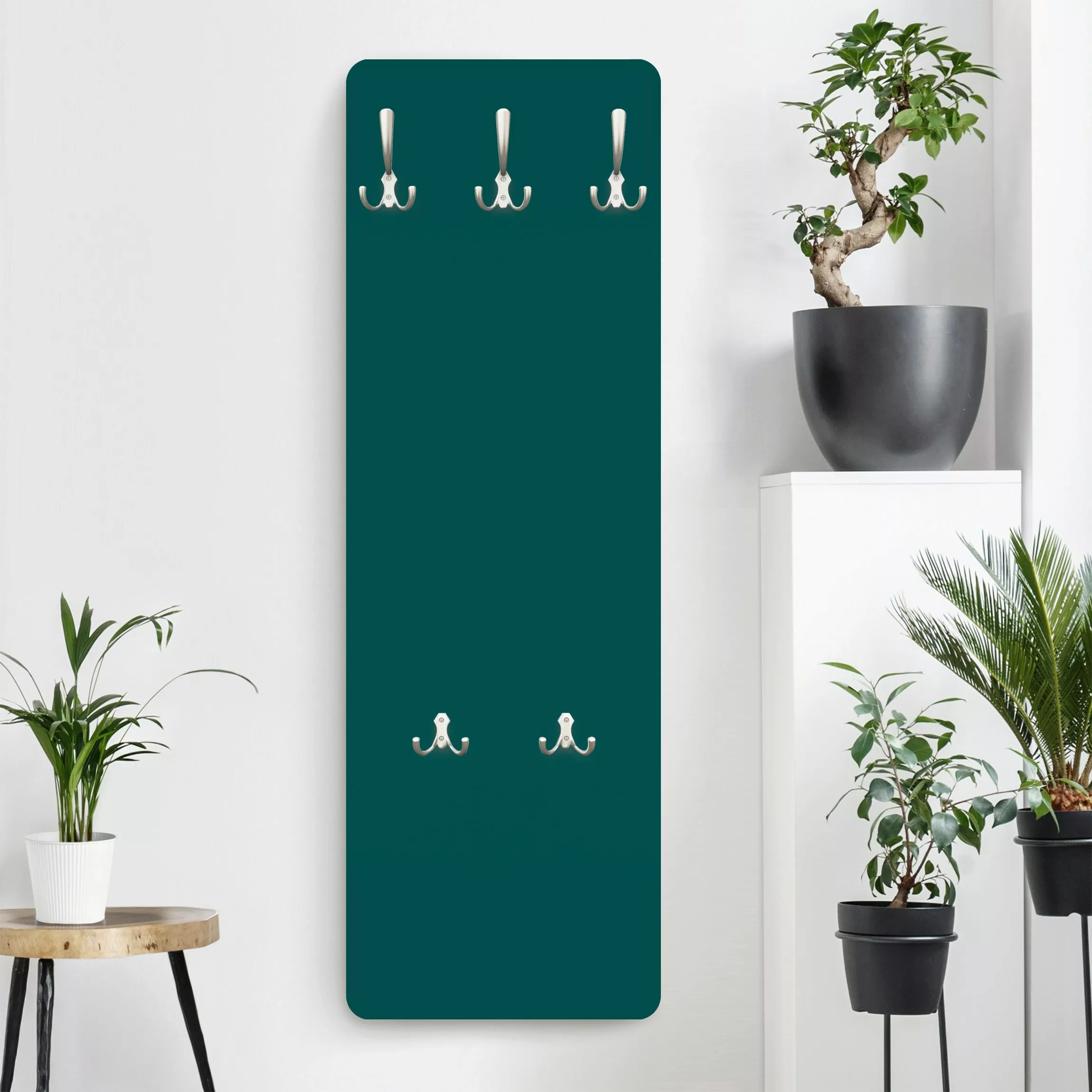 Wandgarderobe Holzpaneel Unifarben Piniengrün günstig online kaufen