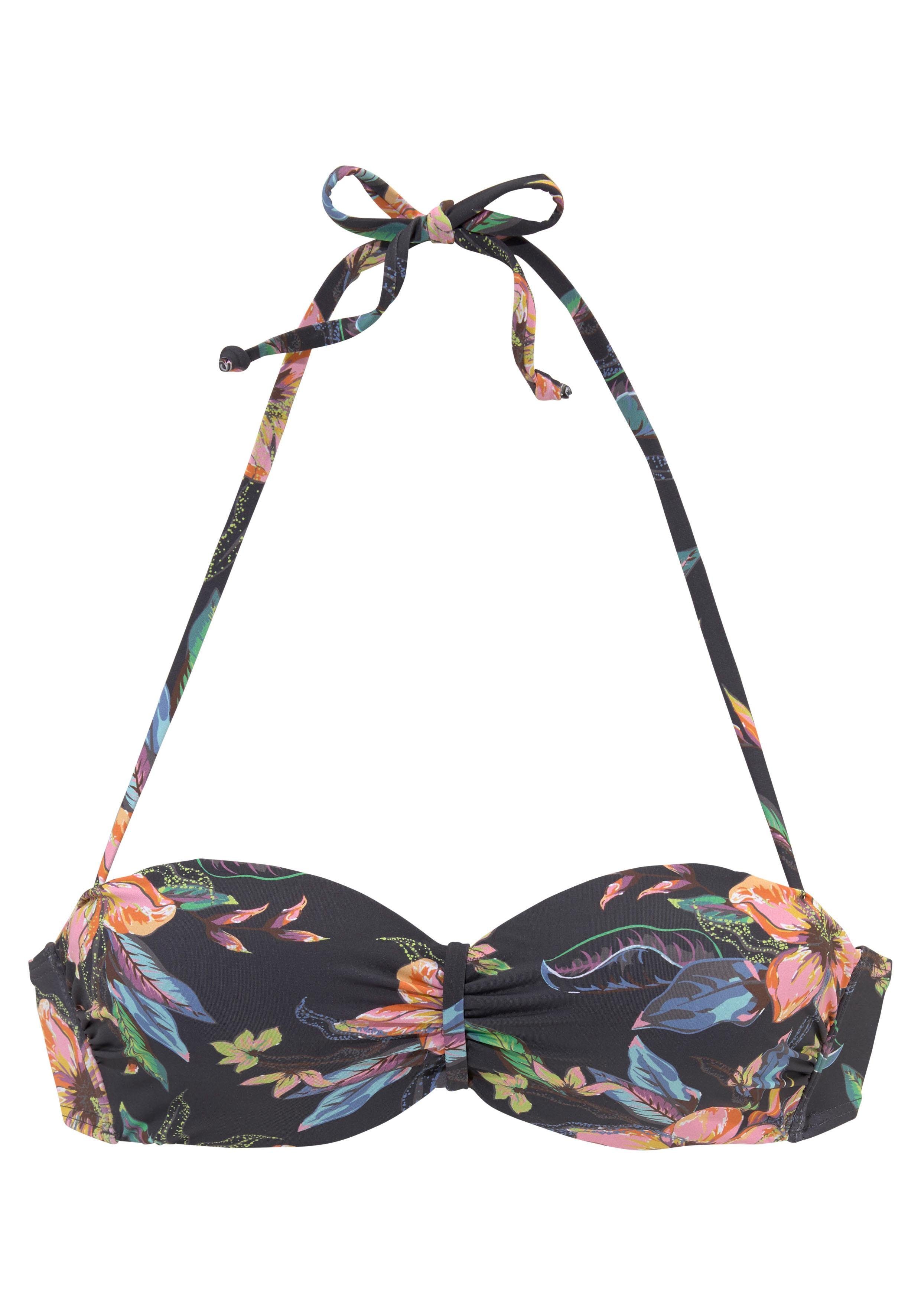 LASCANA Bügel-Bandeau-Bikini-Top "Malia", mit tropischem Print günstig online kaufen