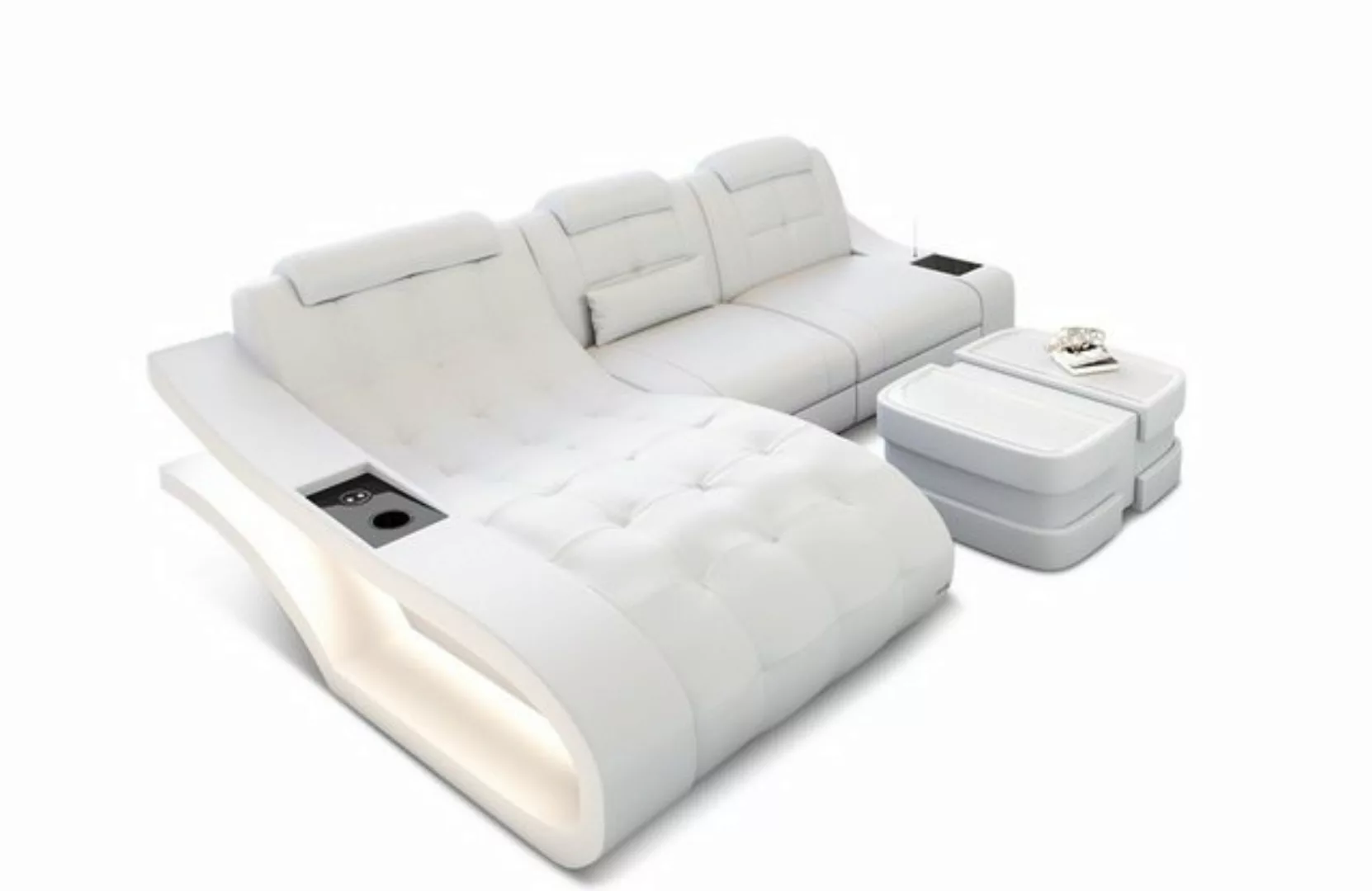 Sofa Dreams Ecksofa Leder Sofa Couch Elegante Ledercouch, L-Form Ledersofa günstig online kaufen