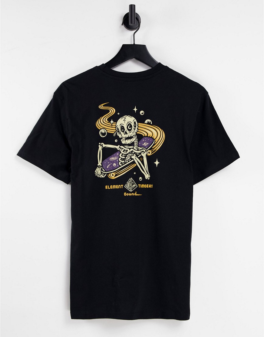 Element – Transender – T-Shirt in Schwarz mit Pfeil-Print hinten günstig online kaufen