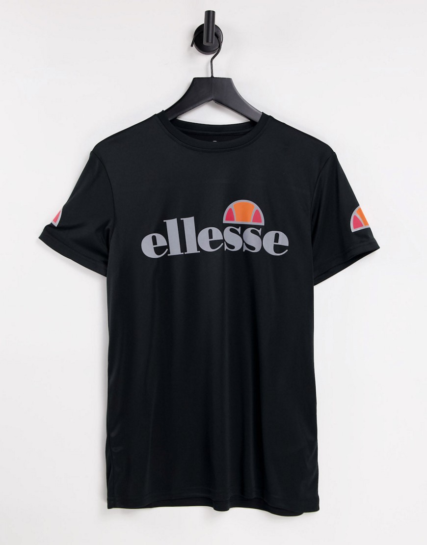 ellesse – Pozzio – T-Shirt in Schwarz mit reflektierendem Logo günstig online kaufen