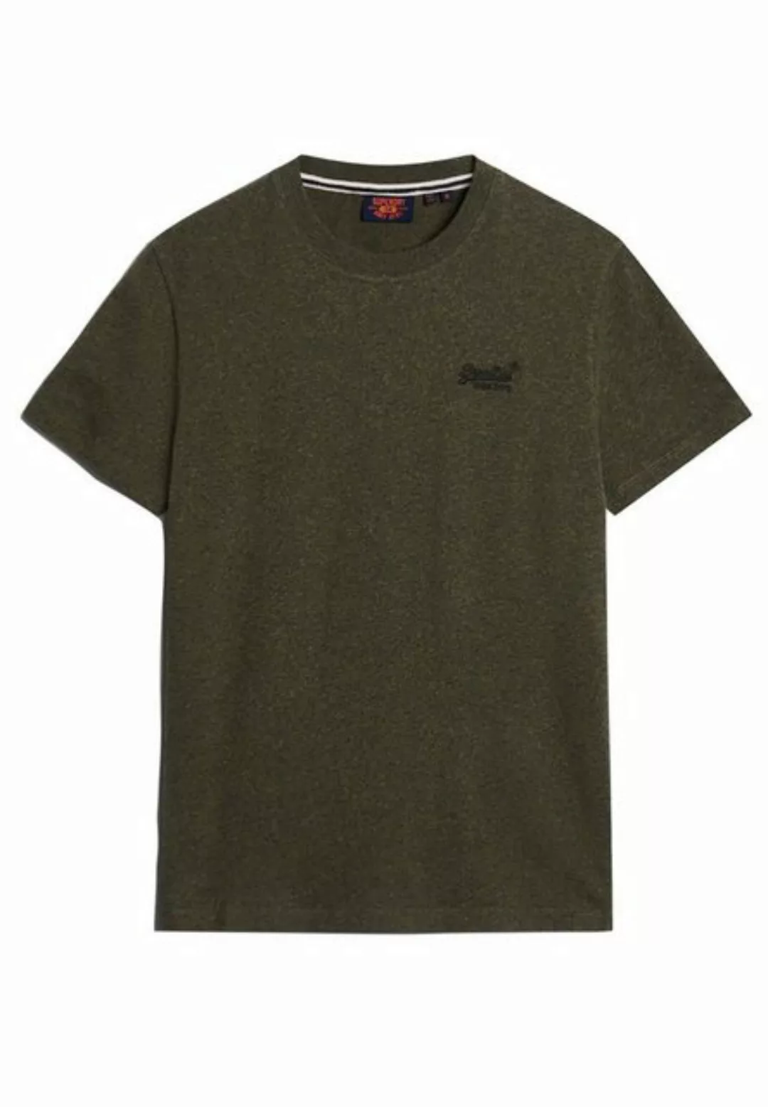 Superdry T-Shirt Superdry Herren T-Shirt ESSENTIAL LOGO EMB TEE Olive Fleck günstig online kaufen