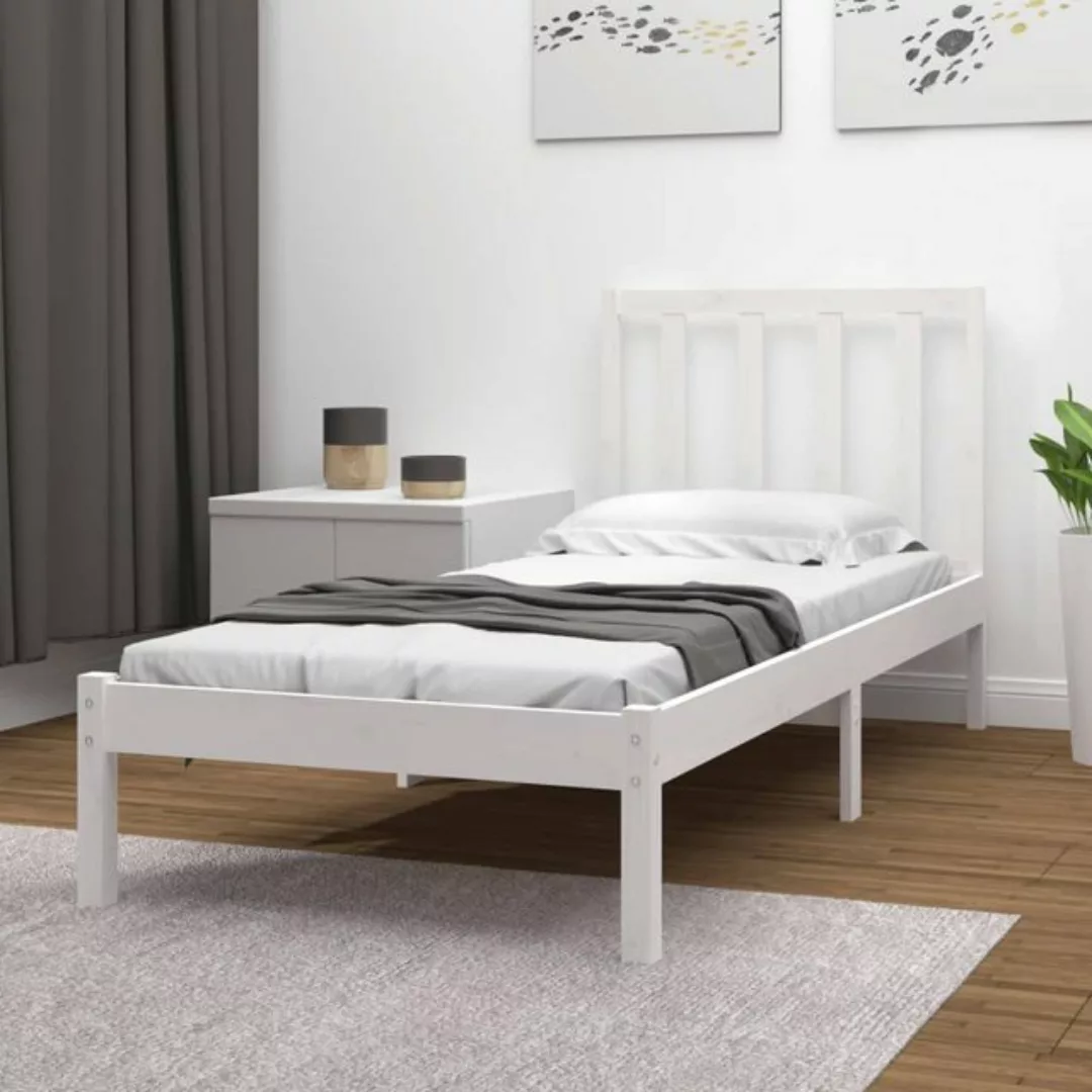 vidaXL Bett Massivholzbett Weiß Kiefer 90x190 cm günstig online kaufen