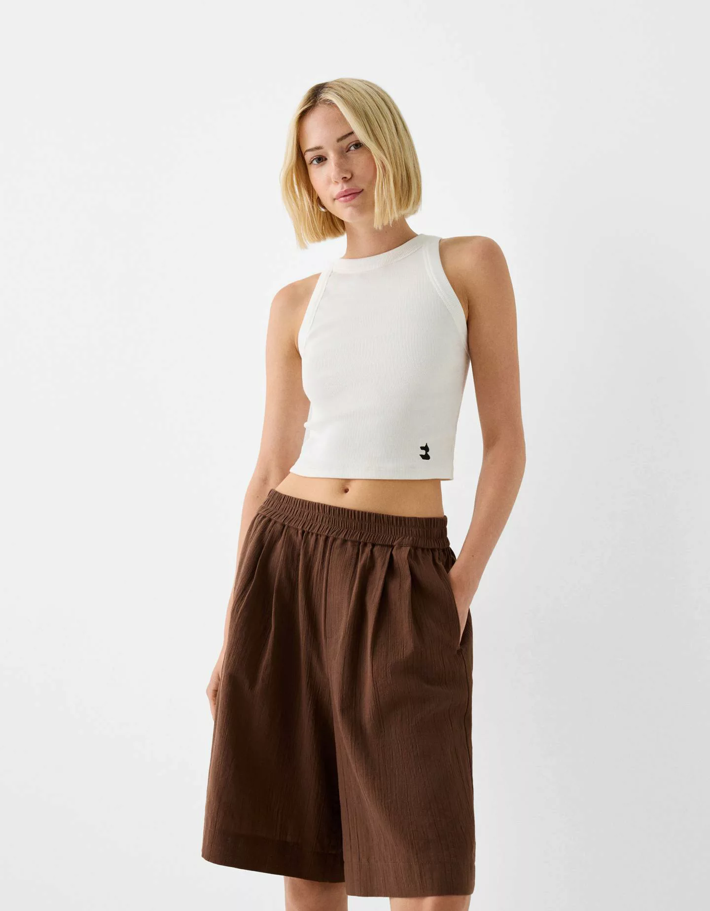 Bershka Rustikale Bermudas Aus Baumwolle Damen Xl Braun günstig online kaufen