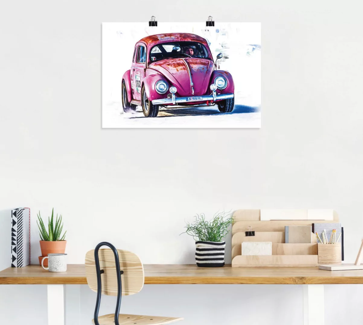 Artland Poster "Kleiner Flitzer", Auto, (1 St.), als Alubild, Leinwandbild, günstig online kaufen