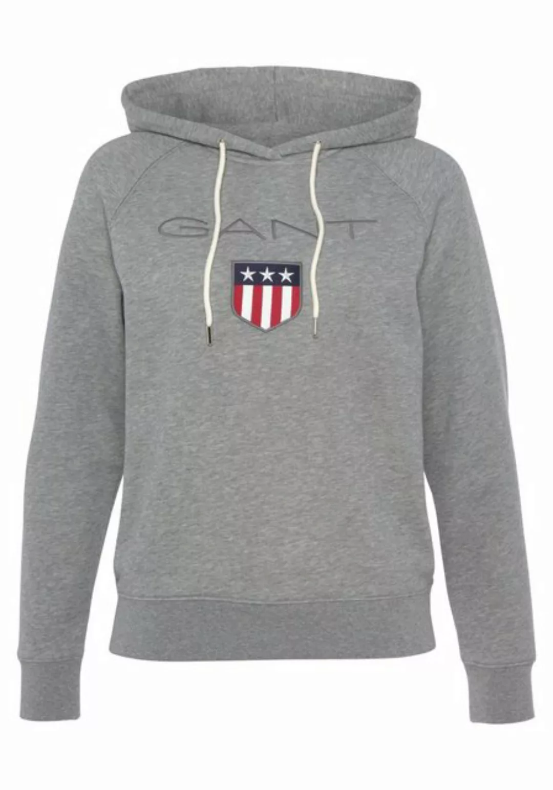 Gant Sweatshirt GANT SHIELD SWEAT HOODIE mit großer Label-Applikation vorne günstig online kaufen