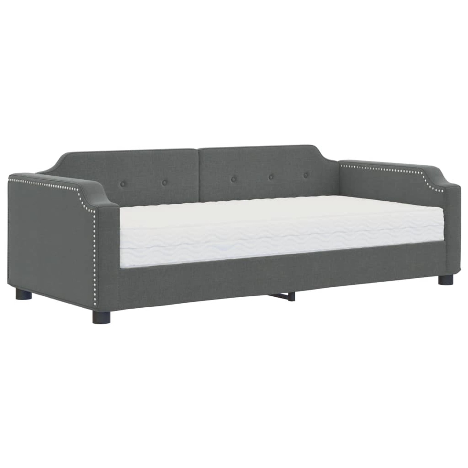 vidaXL Gästebett Gästebett Tagesbett mit Matratze Dunkelgrau 80x200 cm Stof günstig online kaufen