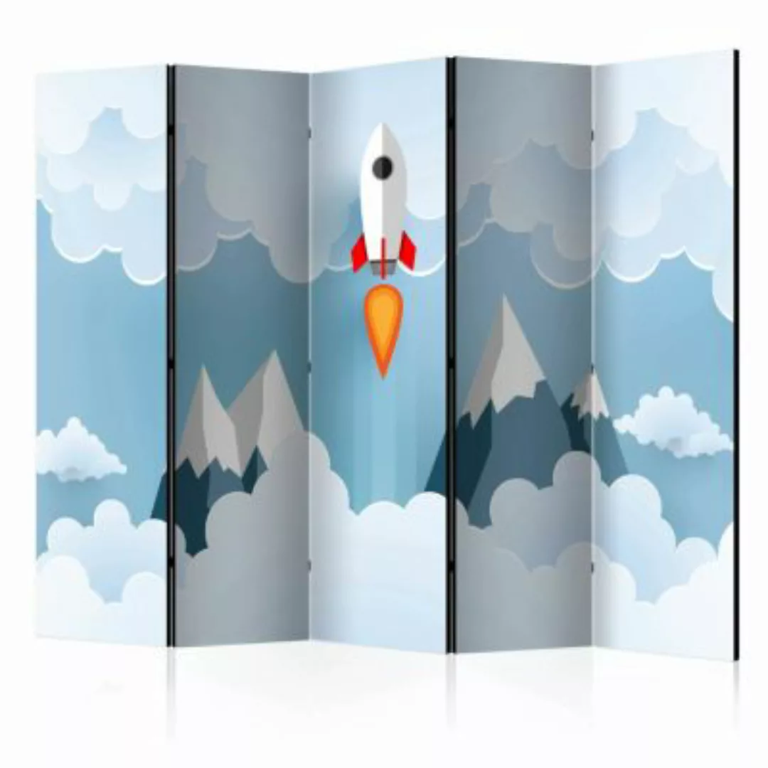artgeist Paravent Rocket in the Clouds II [Room Dividers] mehrfarbig Gr. 22 günstig online kaufen