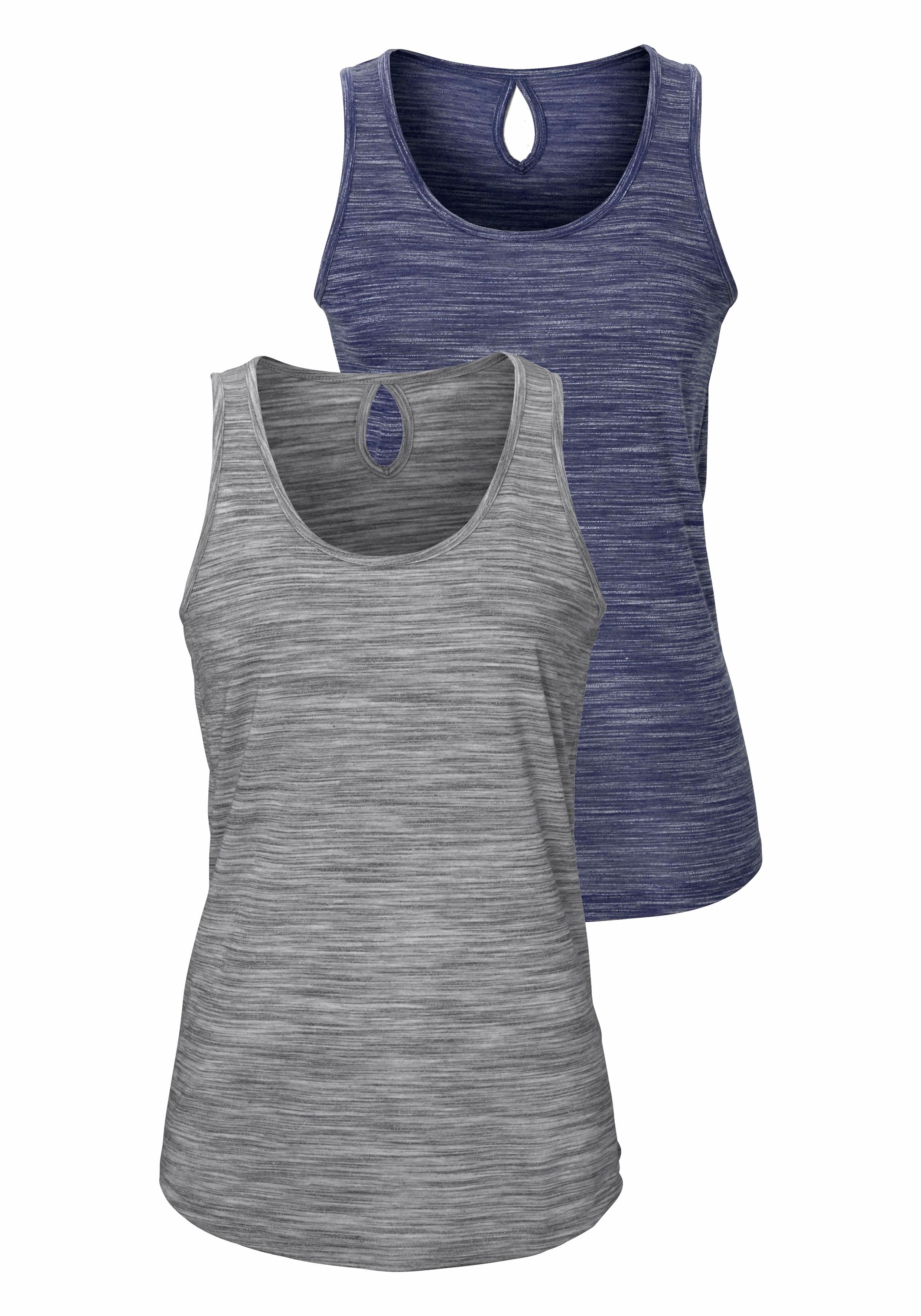 Beachtime Tanktop (2er-Pack) mit kleinem Cut-Out im Nacken günstig online kaufen