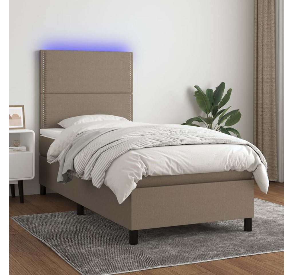 vidaXL Boxspringbett Bett Boxspringbett mit Matratze & LED Stoff (80 x 200 günstig online kaufen