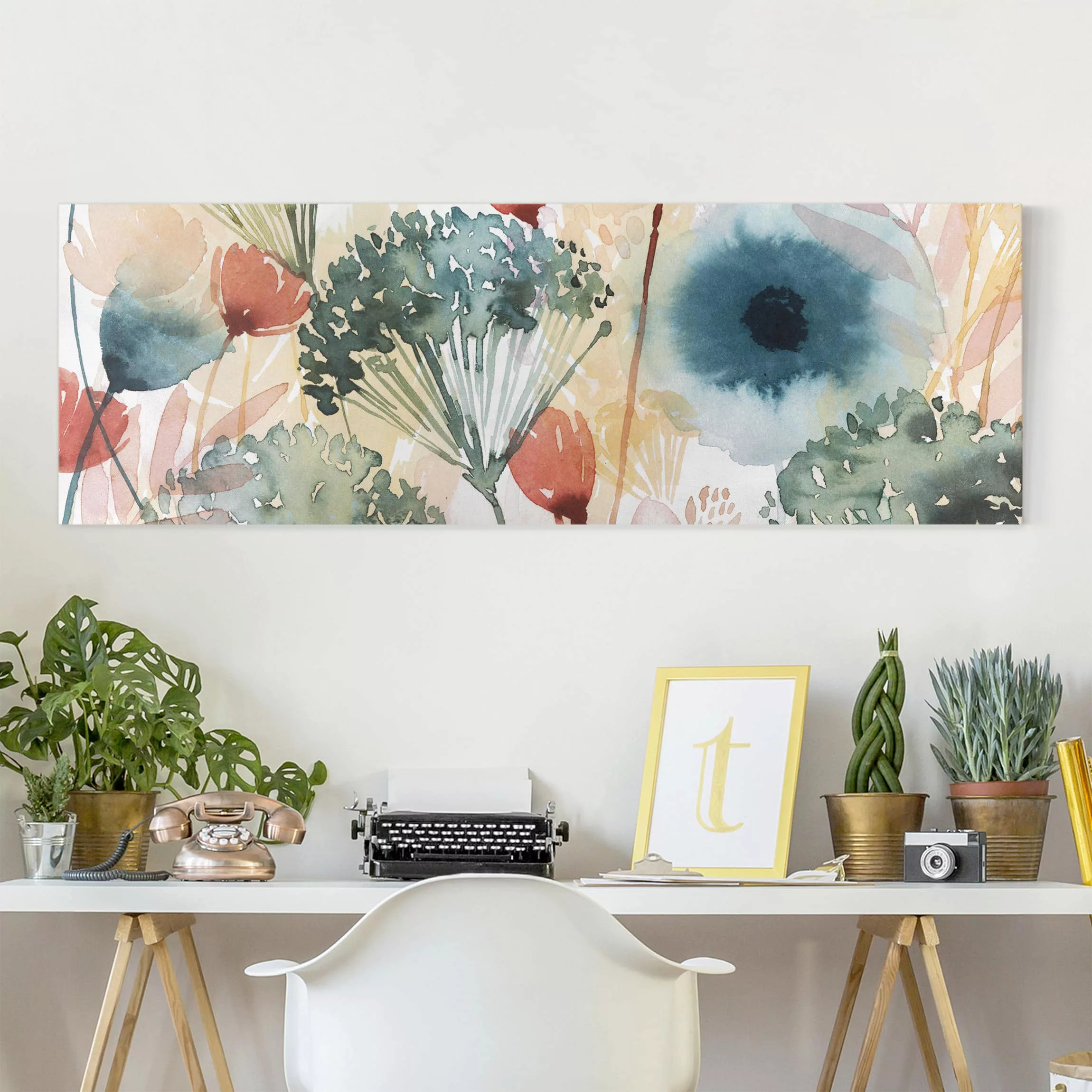 Leinwandbild Blumen - Panorama Wildblumen im Sommer I günstig online kaufen