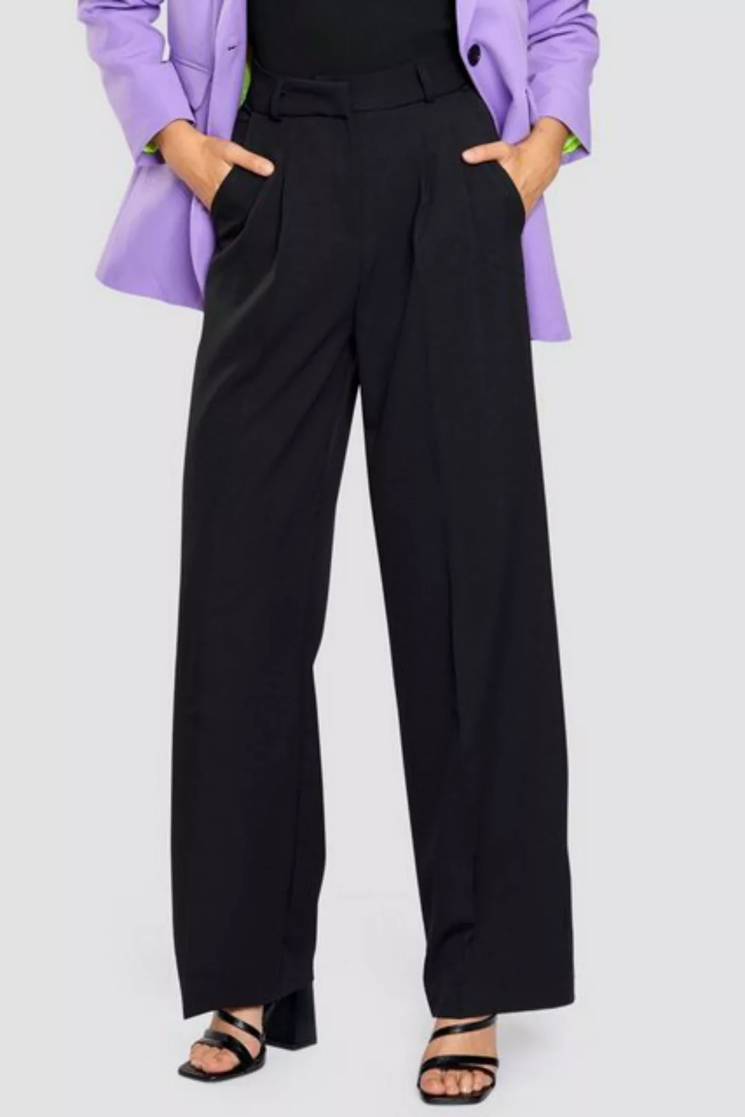 Freshlions Bügelfaltenhose Hose mit hohem Bund schwarz M günstig online kaufen
