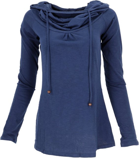 Guru-Shop Longsleeve Hoody Boho chic, Langarmshirt mit Schalkragen -.. alte günstig online kaufen