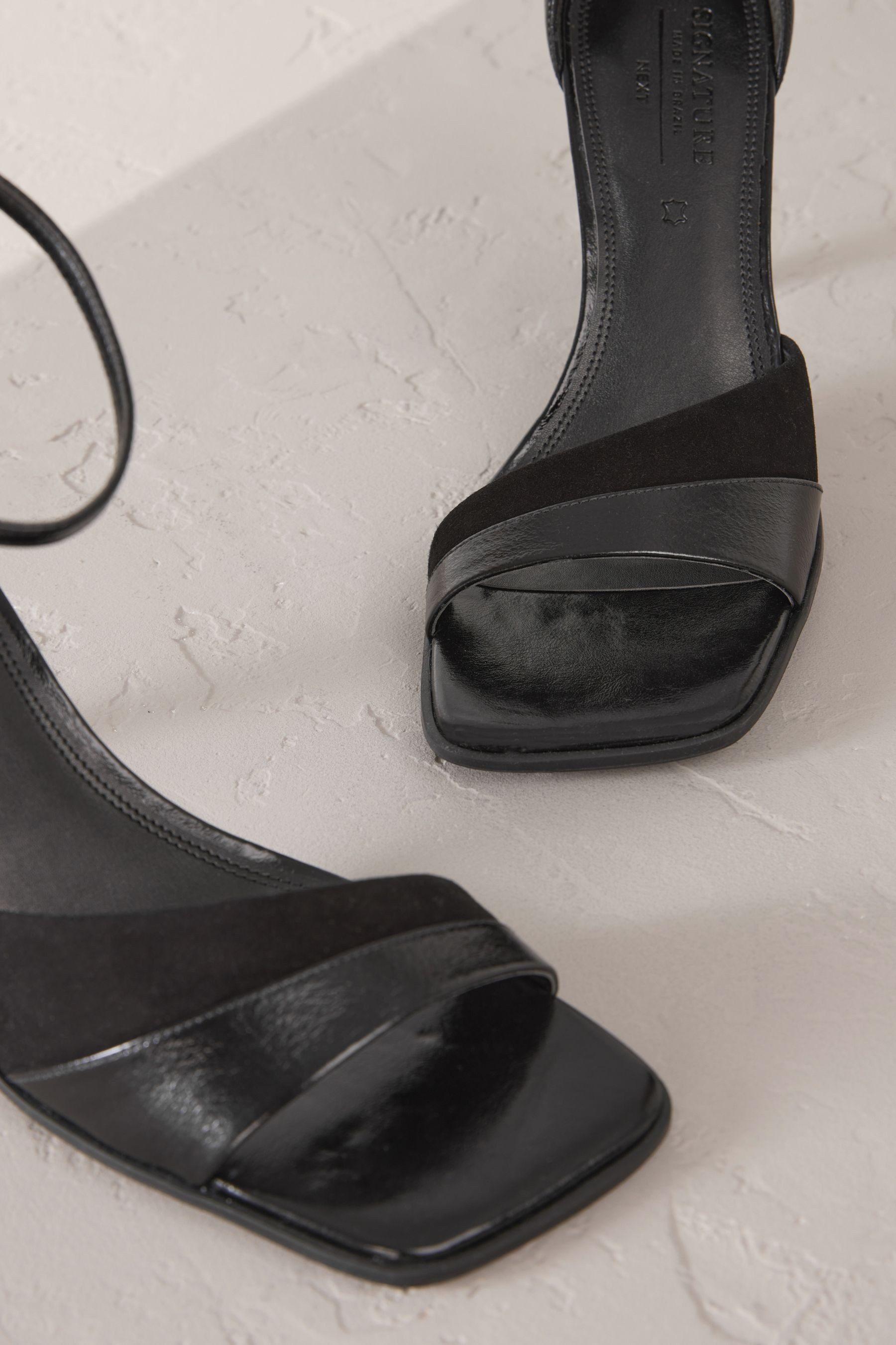 Next Signature Premium-Sandalen aus Leder/Veloursleder High-Heel-Sandalette günstig online kaufen