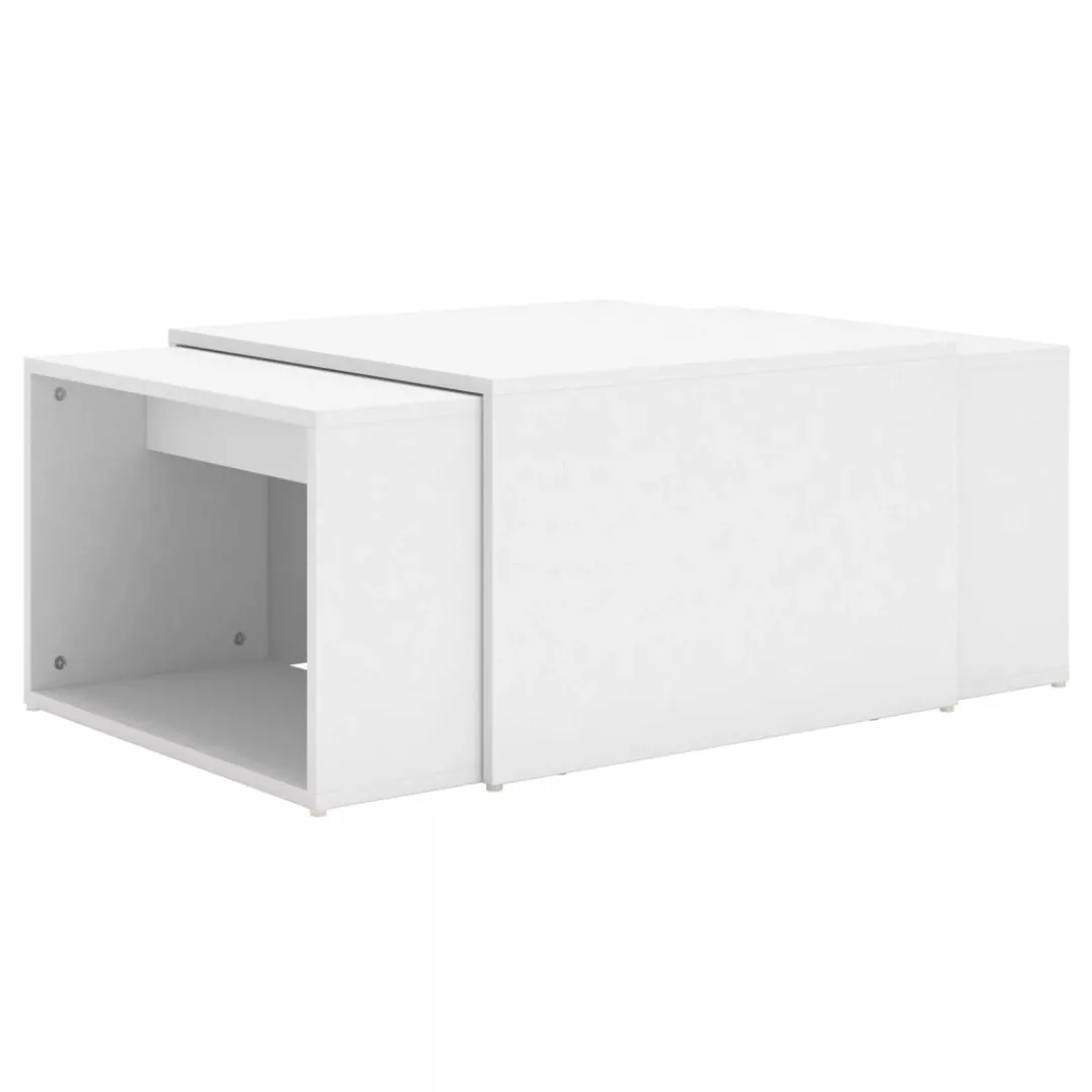 3-tlg. Satztisch-set Weiß 60x60x30 Cm Spanplatte günstig online kaufen