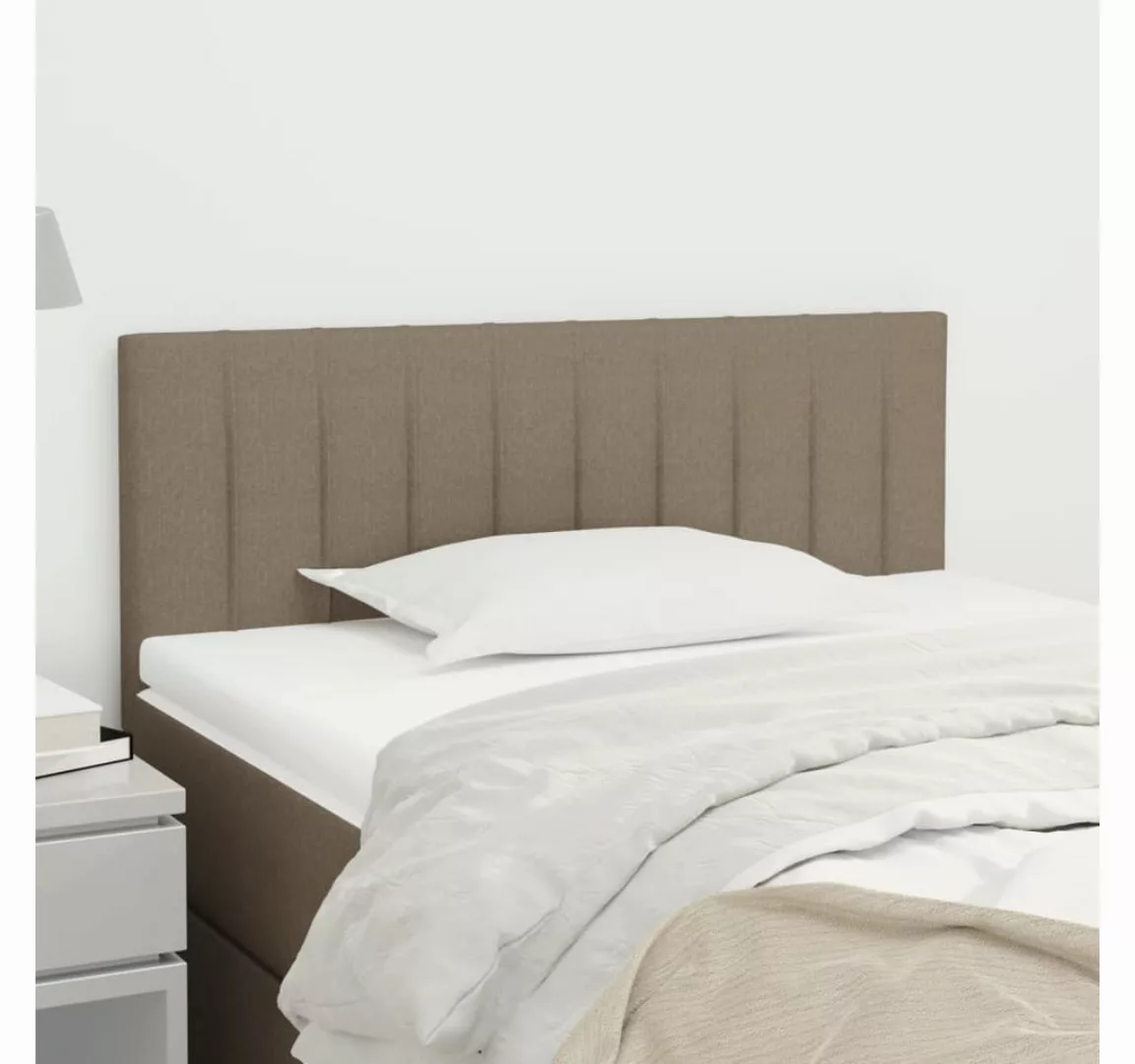 vidaXL Bett, Kopfteil Taupe 90x5x78/88 cm Stoff günstig online kaufen